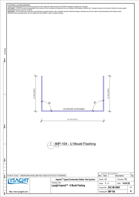 Navigate to IMP-104 - Lysaght Imperial™ - U Mould Flashing