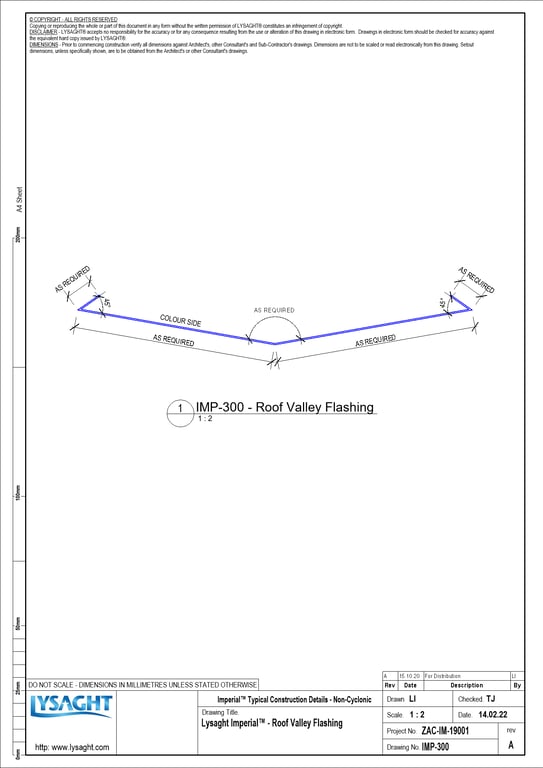Navigate to IMP-300 - Lysaght Imperial™ - Roof Valley Flashing