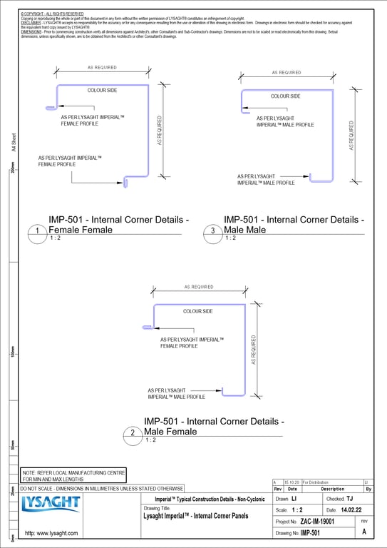 Navigate to IMP-501 - Lysaght Imperial™ - Internal Corner Panels