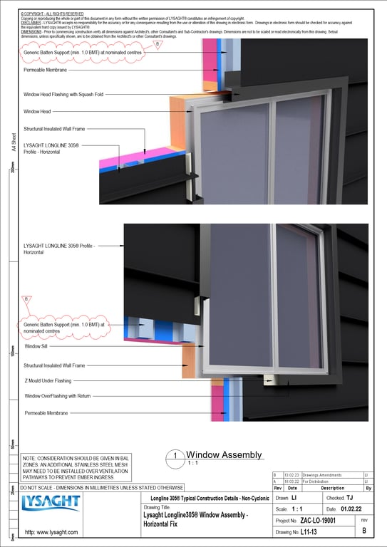 Navigate to L11-13 - Lysaght Longline305® Window Assembly - Horizontal Fix