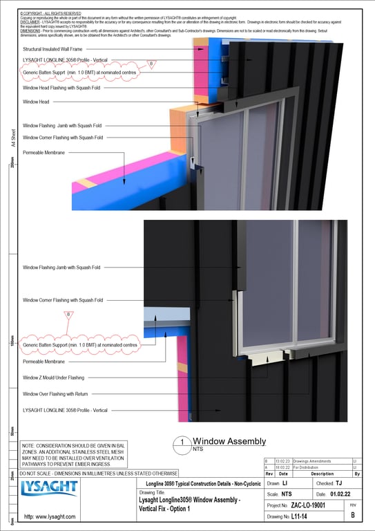 Navigate to L11-14 - Lysaght Longline305® Window Assembly - Vertical Fix - Option 1
