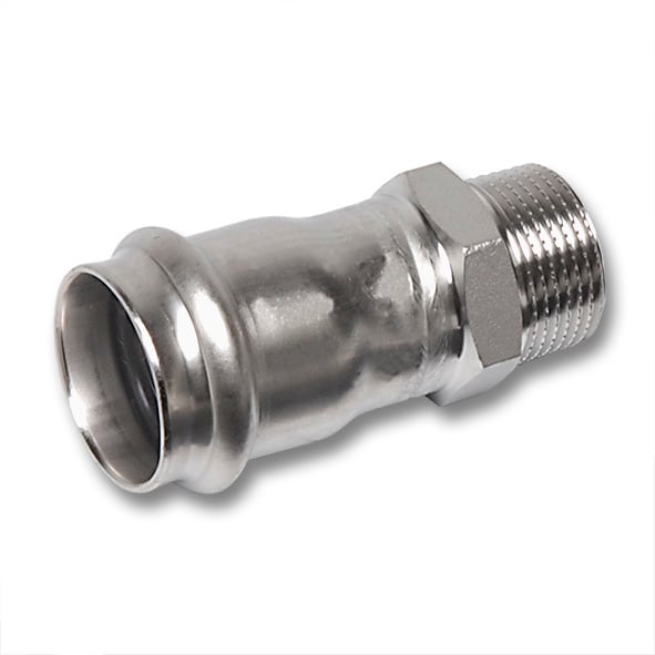 KemPress_SS_Male Adaptor Image of KemPress Adaptor MMKembla Stainless MaleBSPT-RThread FemaleSocket