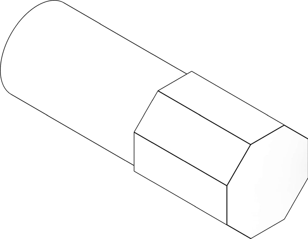 3D Documentation Image of KemPress Adaptor MMKembla Stainless BSPP-RPThread TubeEnd