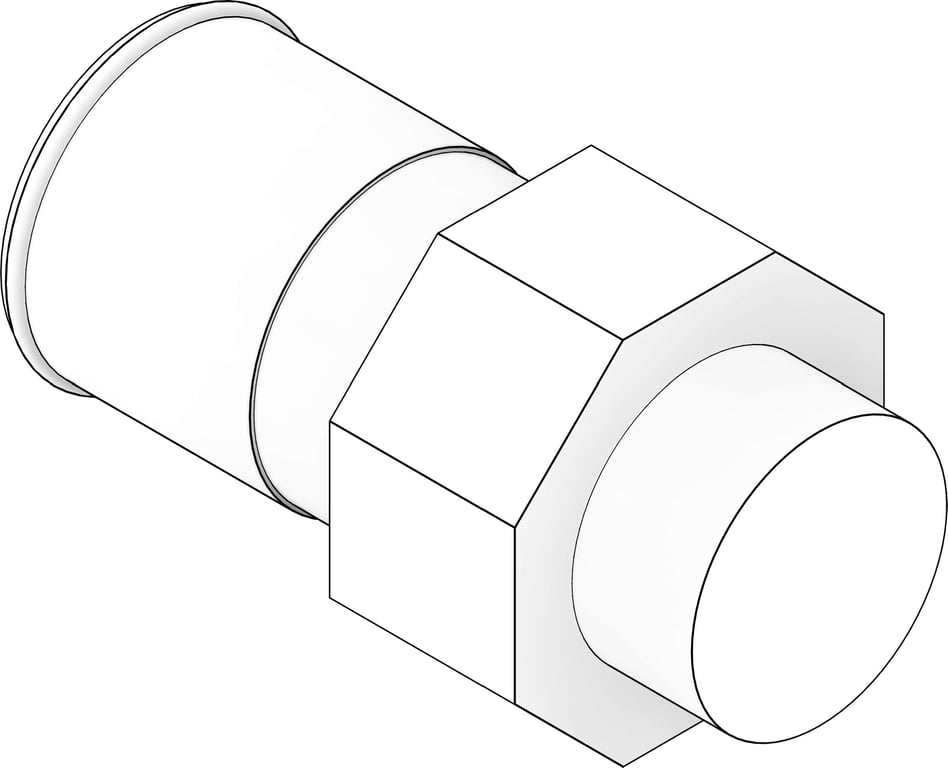 3D Documentation Image of KemPress Adaptor MMKembla Stainless MaleBSPT-RThread FemaleSocket