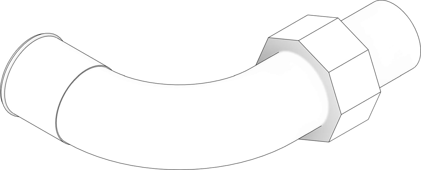 3D Documentation Image of KemPress Bend MMKembla Stainless MaleBSPP-RpThread