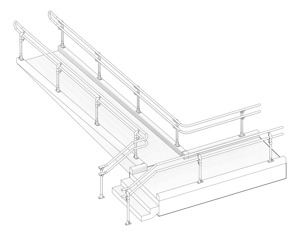 3D Documentation Image of Handrail Accessible Moddex Assistrail