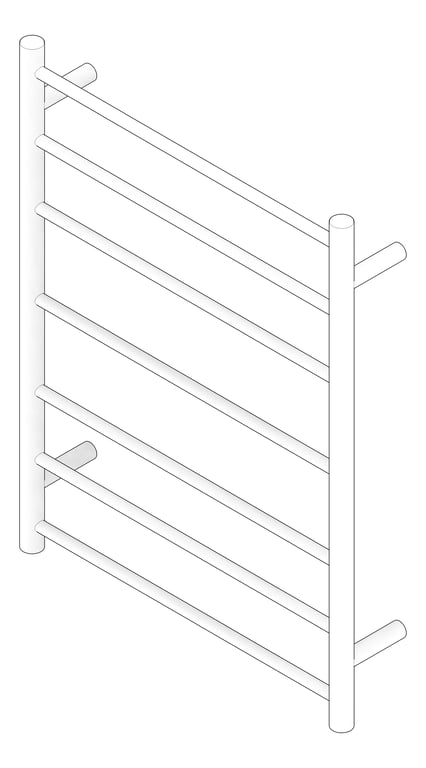 3D Documentation Image of TowelLadder Heated Nero