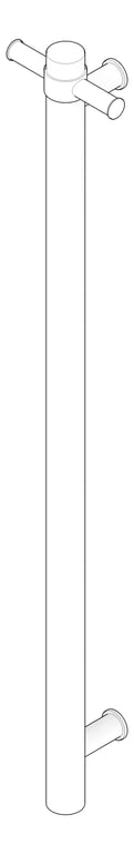 3D Documentation Image of TowelLadder Heated Nero Vertical