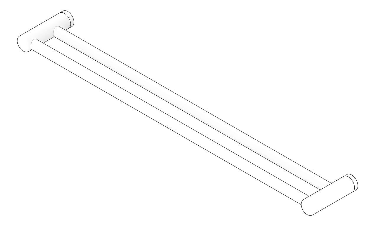 3D Documentation Image of TowelRail Double Nero MeccaCare GrabRail