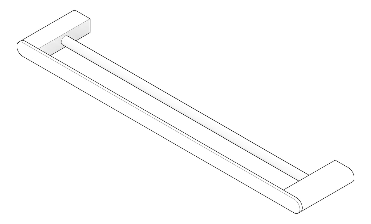 3D Documentation Image of TowelRail SurfaceMount Nero Bianca Double