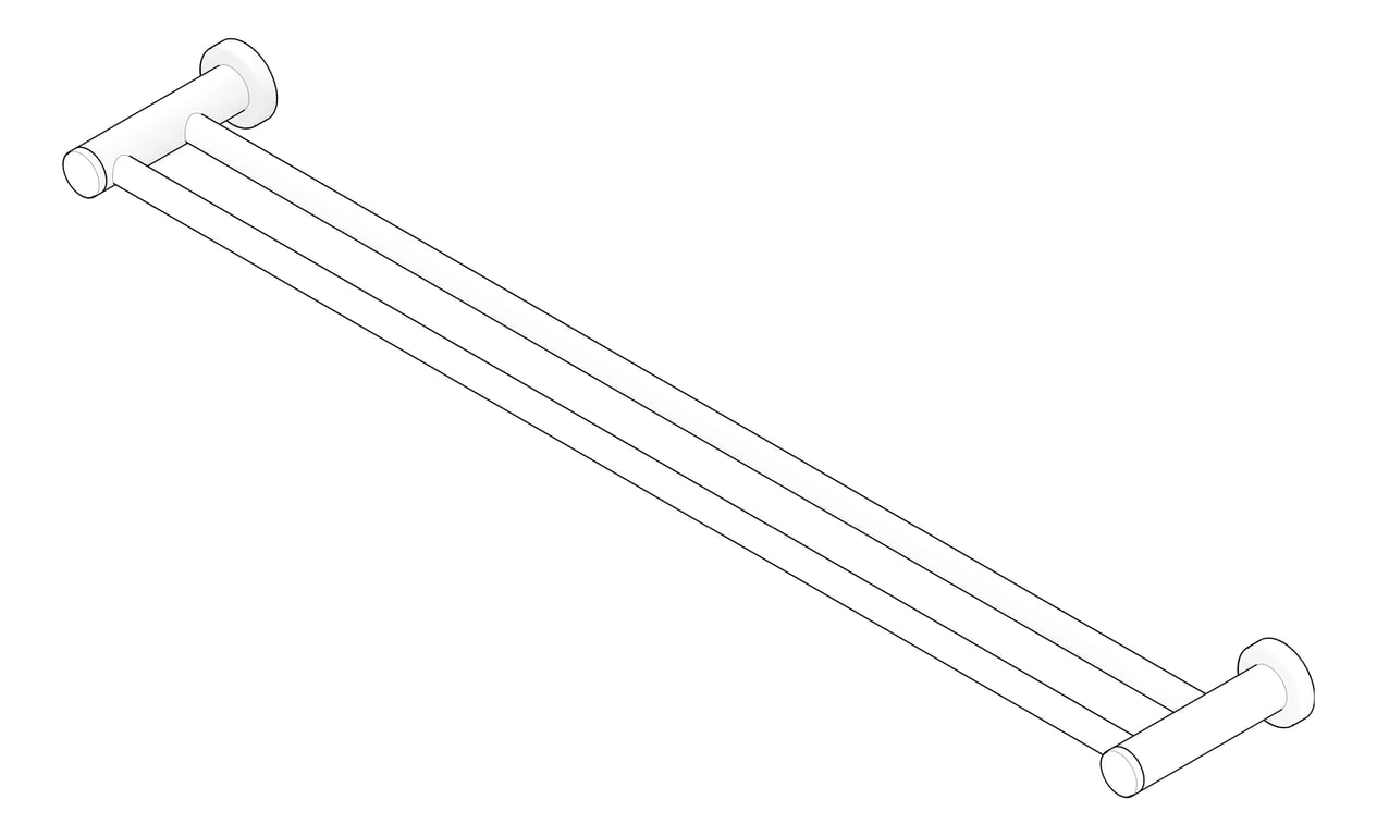 3D Documentation Image of TowelRail SurfaceMount Nero Classic Double