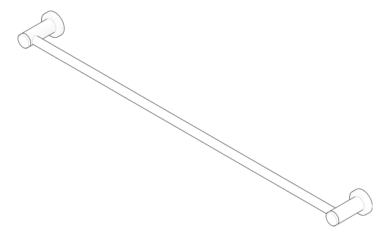 3D Documentation Image of TowelRail SurfaceMount Nero Classic Single