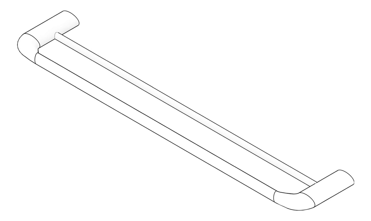 3D Documentation Image of TowelRail SurfaceMount Nero Elgin Double
