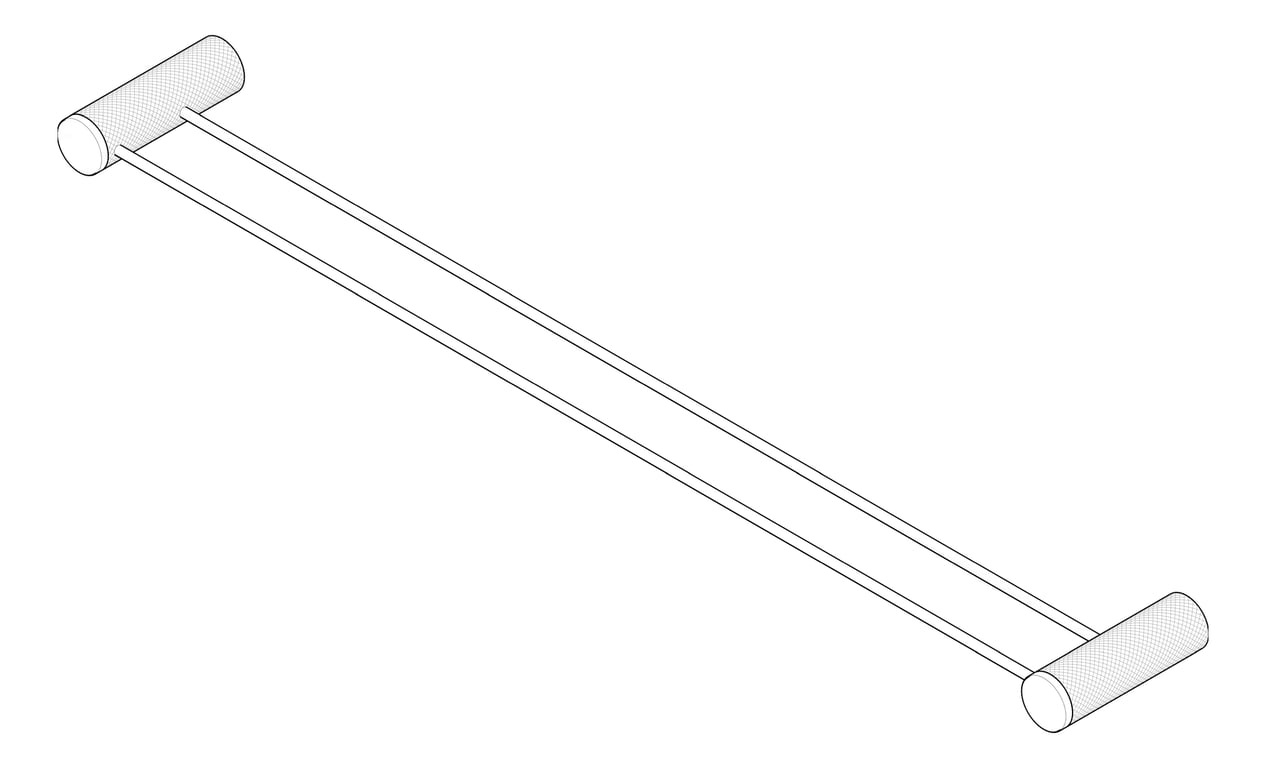 3D Documentation Image of TowelRail SurfaceMount Nero Opal Double