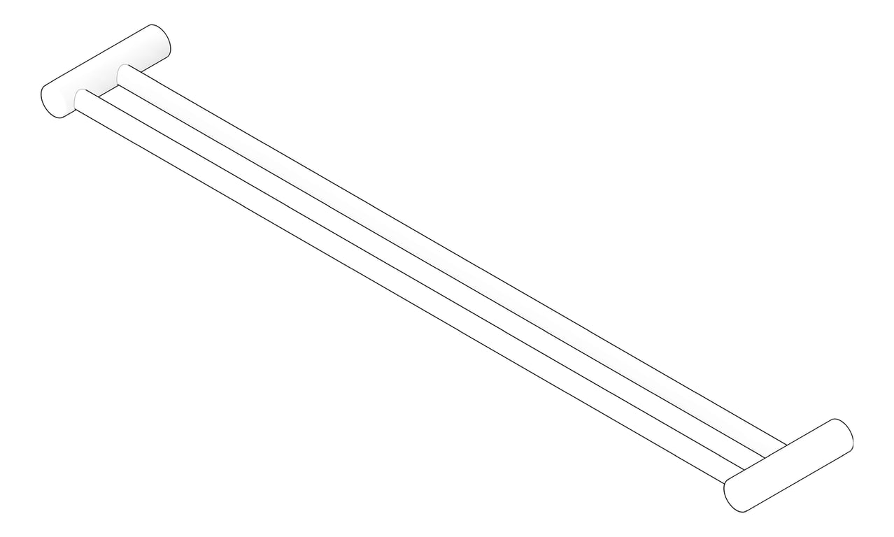 3D Documentation Image of TowelRail SurfaceMount Nero Zen Double