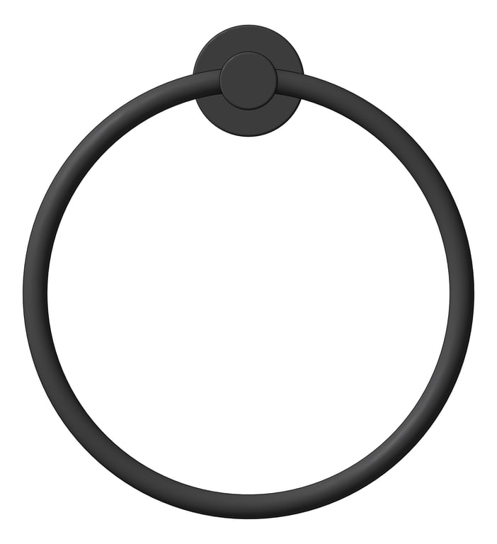 Front Image of TowelRing SurfaceMount Nero Classic