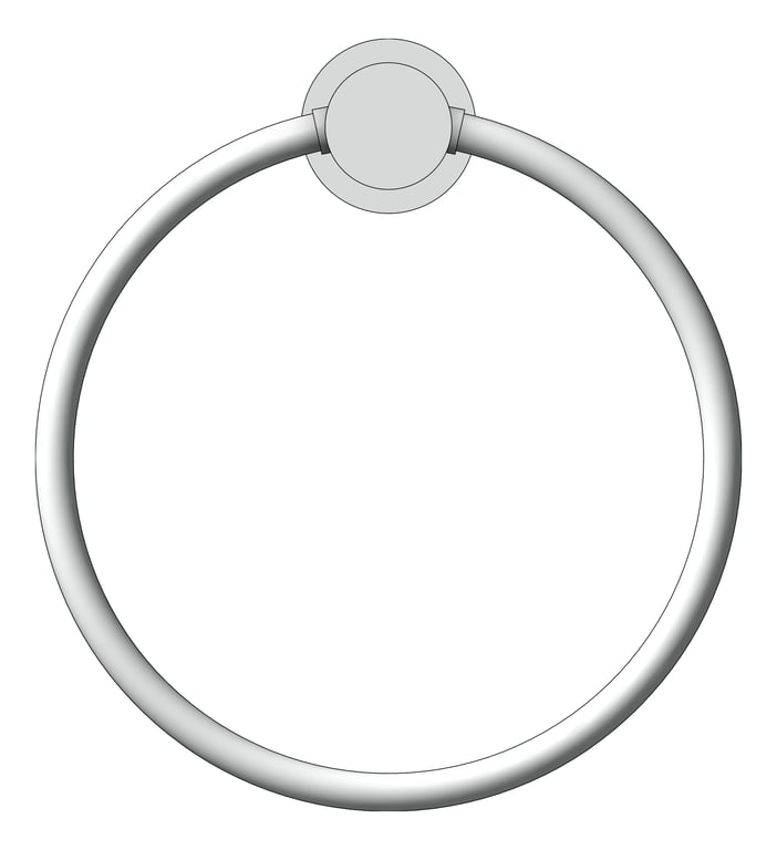 Front Image of TowelRing SurfaceMount Nero Mecca Hand
