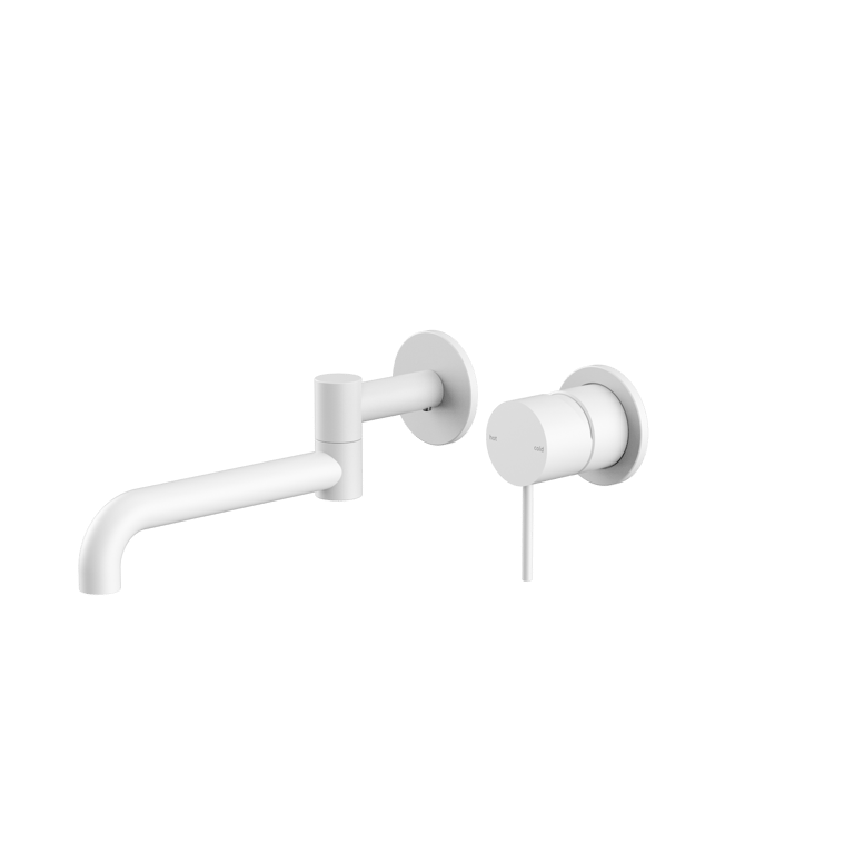 NR221910RMW image 1 Image of MixerSet Wall Nero Mecca Basin Bath Swivel