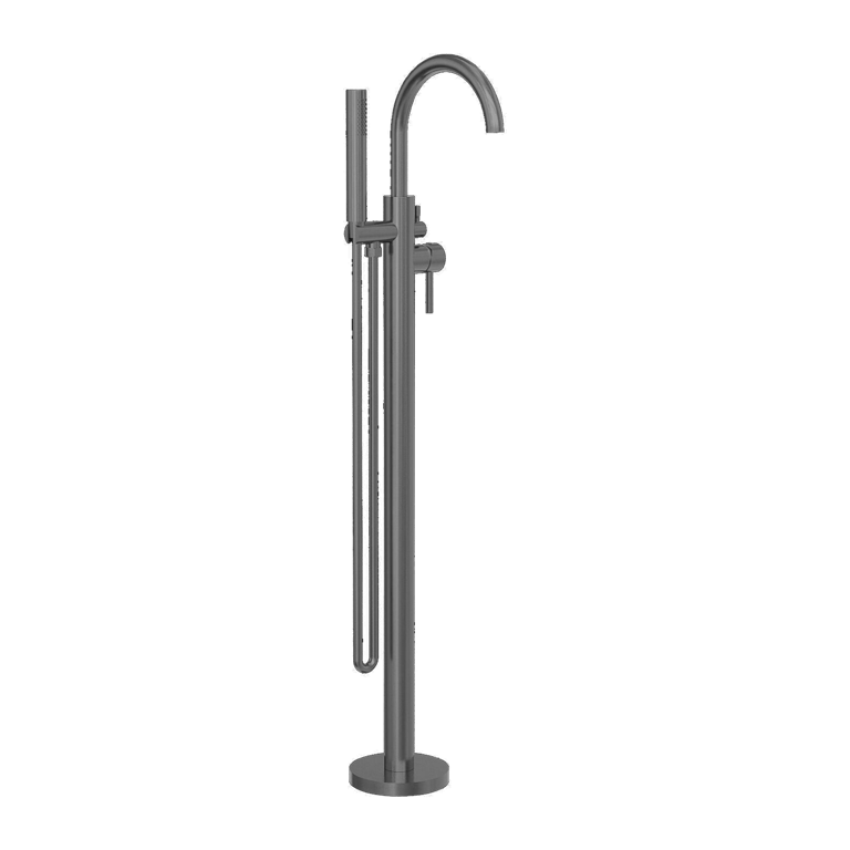 Nero Dolce Mecca Round Floormount Mixer With Handshower NR210903aGM Image of Mixer Freestanding Nero Mecca Dolce Bath Handshower
