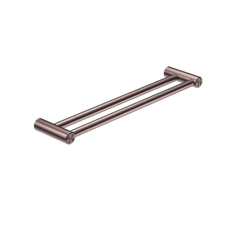 Nero Mecca Care 25mm Double Towel Grab Rail 900mm and 600mm NRCR2524DBZ Image of TowelRail Double Nero MeccaCare GrabRail