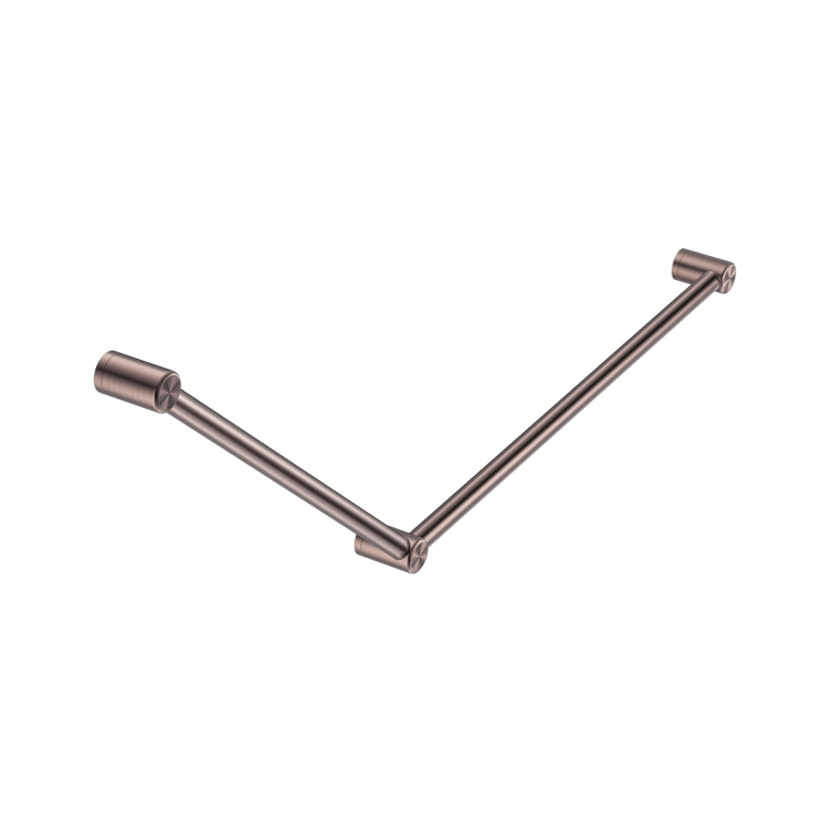 Nero Mecca Care 32mm DDA Grab Rail Set 45 Degree 750x900mm NRCR3245BZ Image of GrabRail 45Deg Nero MeccaCare DDA