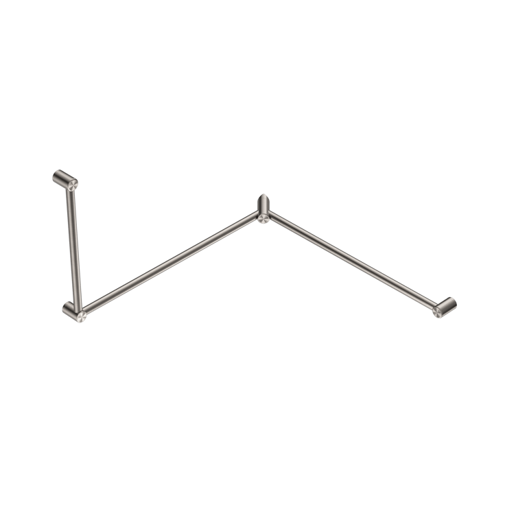 Nero Mecca Care 32mm DDA Toilet Grab Rail Set 90 Degree Continuous 600x1065x1025mm NRCR3290cBN Image of GrabRail 90Deg Nero MeccaCare DDA Continuous