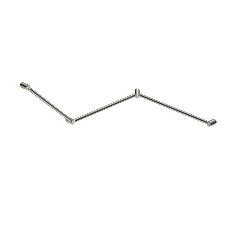 Nero Mecca Care 32mm DDA Toilet Grab Rail Set NRCR3245cBN Image of GrabRail 45Deg Nero MeccaCare DDA Continuous
