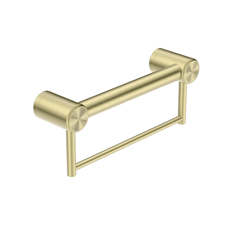 Nero Mecca Care 32mm Grab Rail With Towel Holder NRCR3212BBG Image of GrabRail SurfaceMount Nero MeccaCare TowelHolder