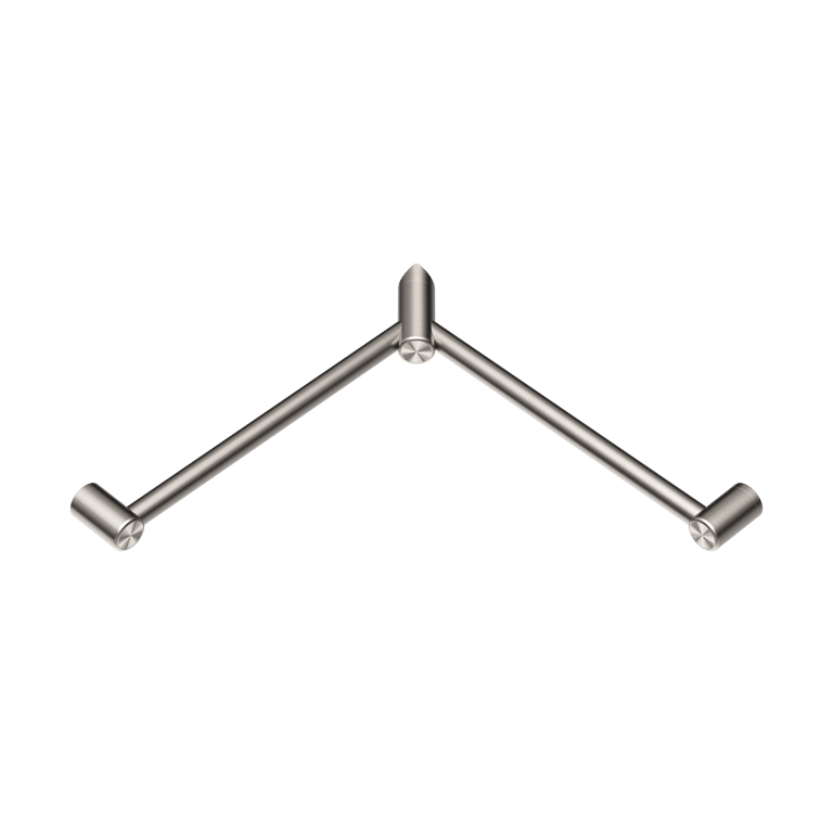 Nero Mecca Care 32mm Wrap Around Corner Grab Rail 600x600mm NRCR3290WBN Image of GrabRail 90Deg Nero MeccaCare Corner 32mm