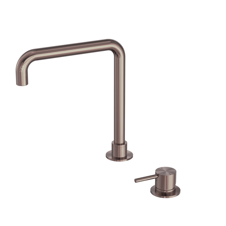 Nero Mecca Hob Basin Mixer Square Swivel Spout NR221901CBZ Image of MixerSet Basin Nero Mecca Swivel Square