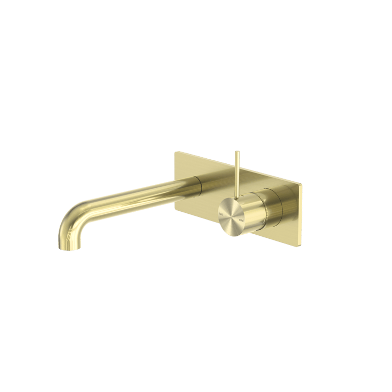 Nero Mecca Wall Basin Bath Mixer Handle Up 120mm 160mm 185mm 230mm 260mm NR221910B120BG Image of MixerSet Wall Nero Mecca Basin Bath HandleUp