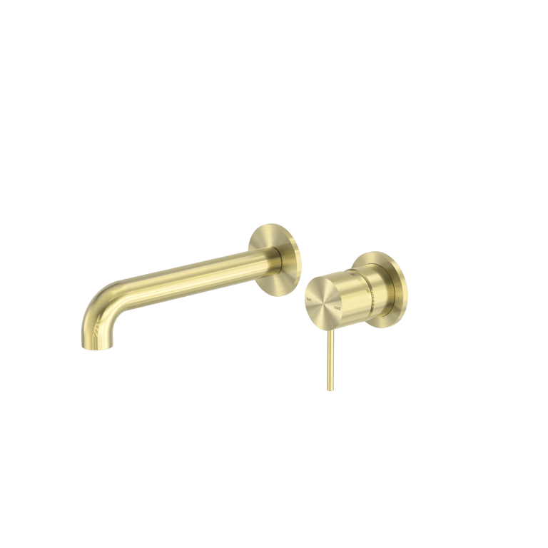 Nero Mecca Wall Basin Bath Mixer Separate Back Plate 120mm 160mm 185mm 230mm 260mm NR221910C120BG Image of MixerSet Wall Nero Mecca Basin Bath Split
