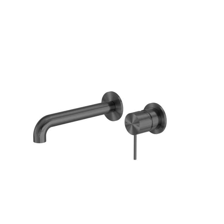 Nero Mecca Wall Basin Bath Mixer Separate Back Plate 120mm 160mm 185mm 230mm 260mm NR221910C120GM Image of MixerSet Wall Nero Mecca Basin Bath Split