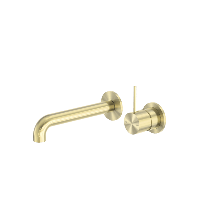 Nero Mecca Wall Basin Bath Mixer Separate Back Plate Handle Up 120mm 160mm 185mm 230mm 260mm NR221910D120BG Image of MixerSet Wall Nero Mecca Basin Bath Split HandleUp