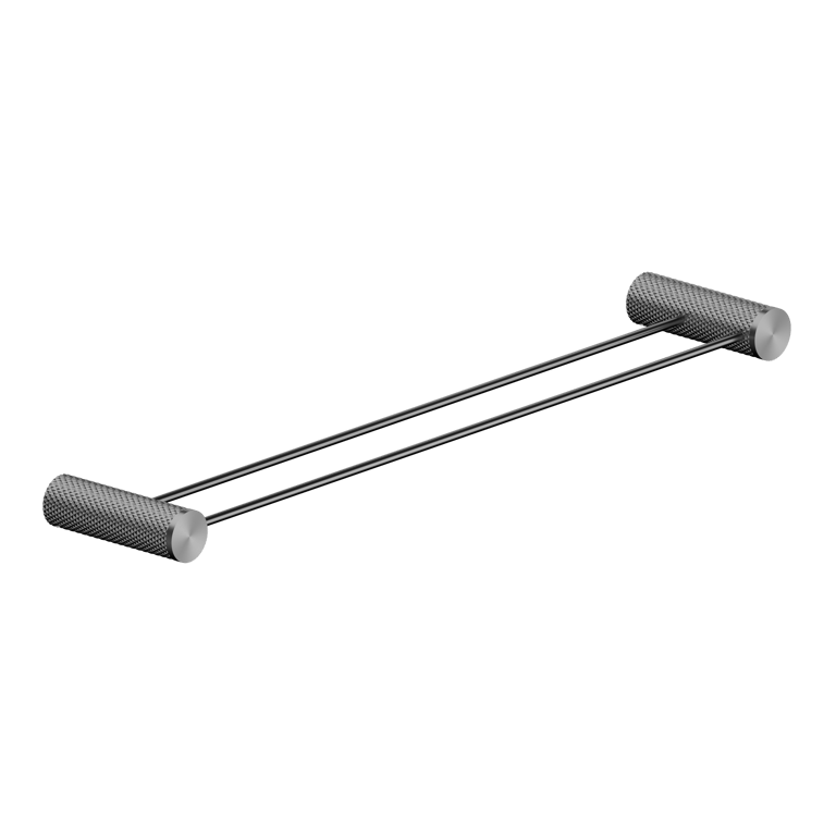 Nero Opal Double Towel Rail 600mm 800mm NR2524dGR Image of TowelRail SurfaceMount Nero Opal Double