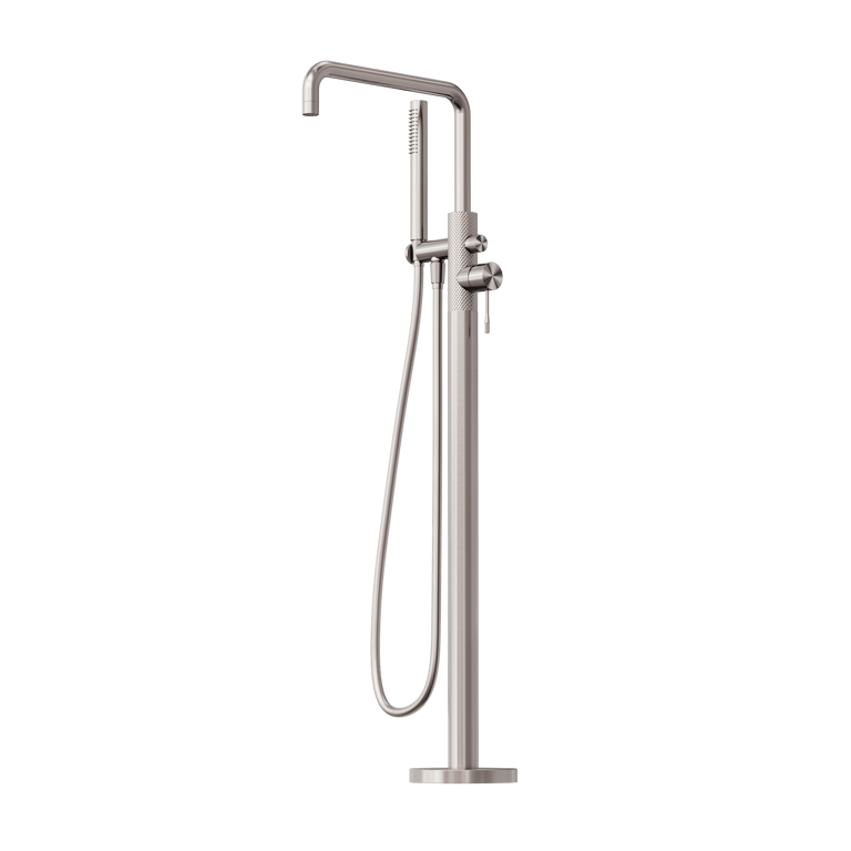 Nero Opal Free Standing Bath Mixer With Hand Shower NR251903ABN Image of Mixer Freestanding Nero Opal HandShower