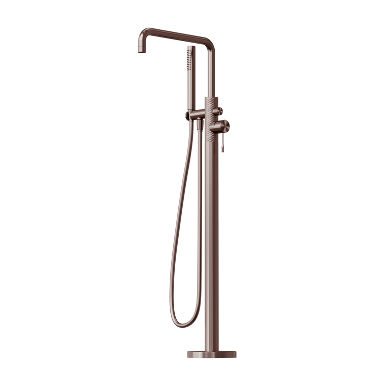 Nero Opal Free Standing Bath Mixer With Hand Shower NR251903ABZ Image of Mixer Freestanding Nero Opal HandShower