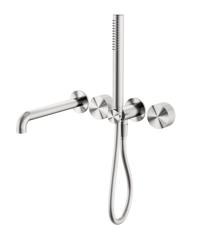 Nero Opal Progressive Shower System Separate Plate With Spout 230mm 250mm NR252003B230BN Image of MixerSet Shower Nero Opal Progressive Split