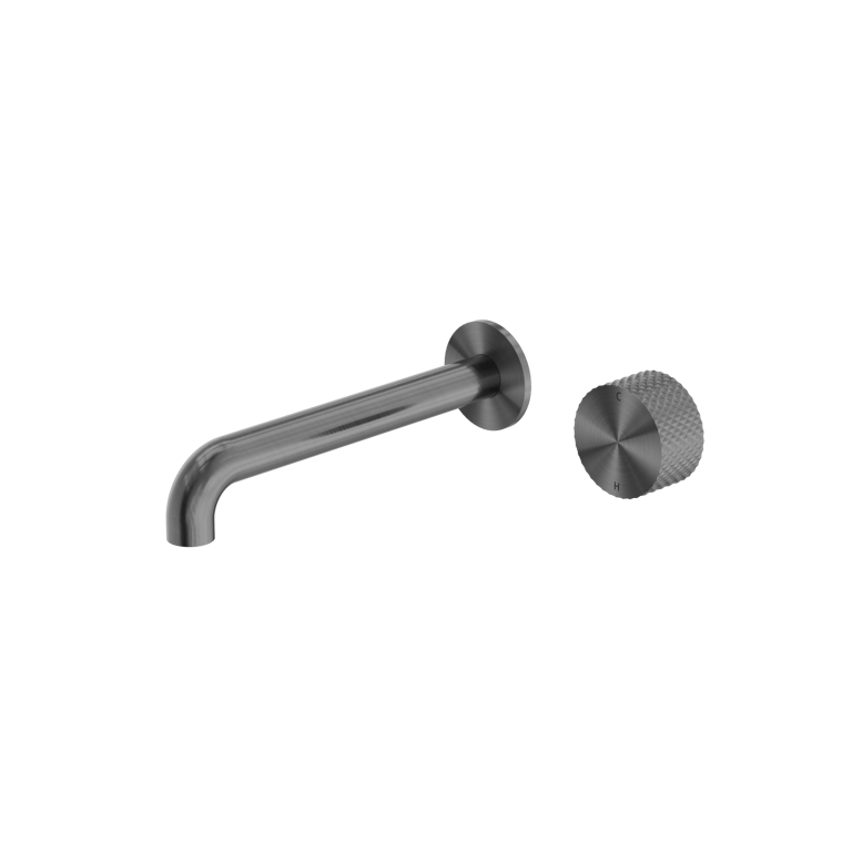 Nero Opal Progressive Wall Basin Bath Set 120mm 160mm 185mm 230mm 260mm Spout NR252007A120GR Image of MixerSet Wall Nero Opal Progressive Basin Bath