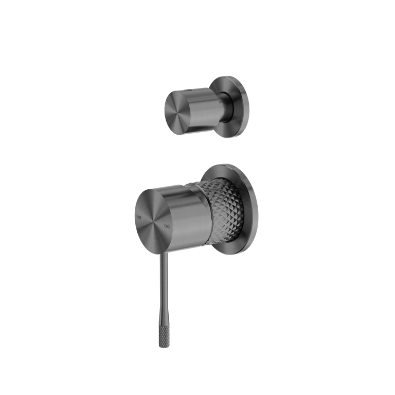 Nero Opal Shower Mixer With Divertor Separate Plate NR251909eGR Image of MixerTap Shower Nero Opal Diverter Split