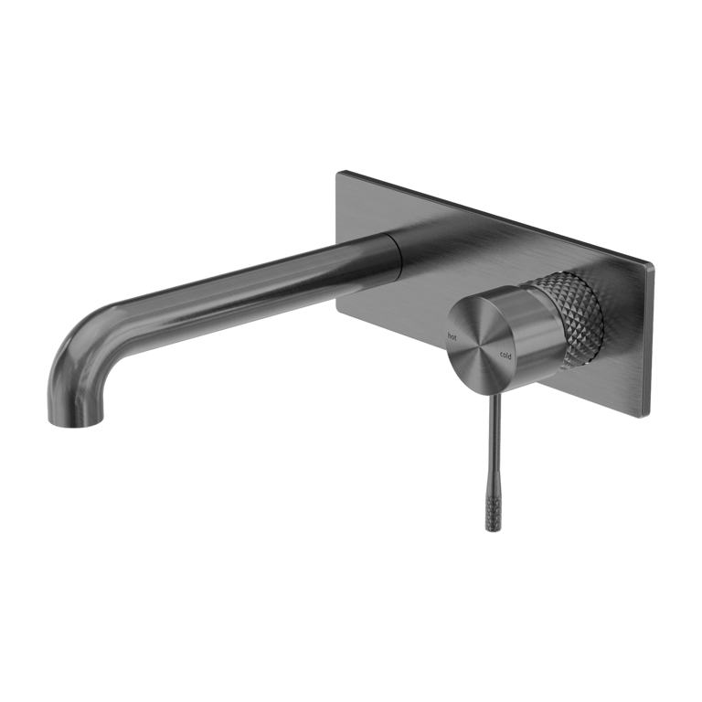 Nero Opal Wall Basin Bath Mixer 120mm 160mm 185mm 230mm 260mm Spout NR251907a120GR Image of MixerSet Wall Nero Opal Basin Bath