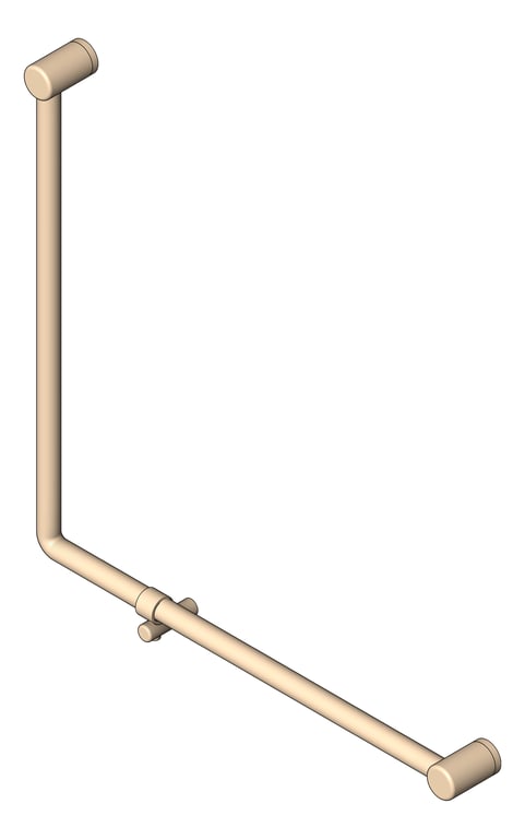GrabRail 90Deg Nero Ambulant BentTube 750mm