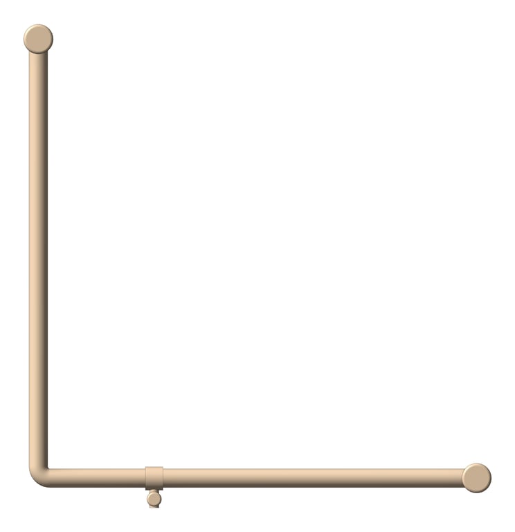 Front Image of GrabRail 90Deg Nero Ambulant BentTube 750mm