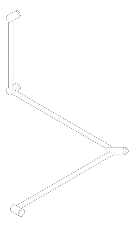 3D Documentation Image of GrabRail 90Deg Nero MeccaCare DDA Continuous