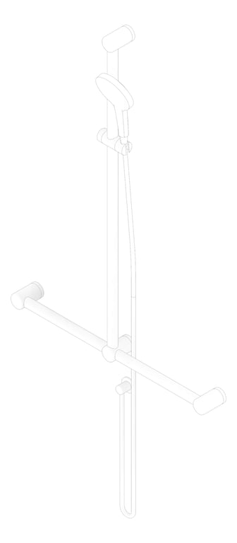 3D Documentation Image of Shower Rail Nero MeccaCare GrabRail Adjustable TBar