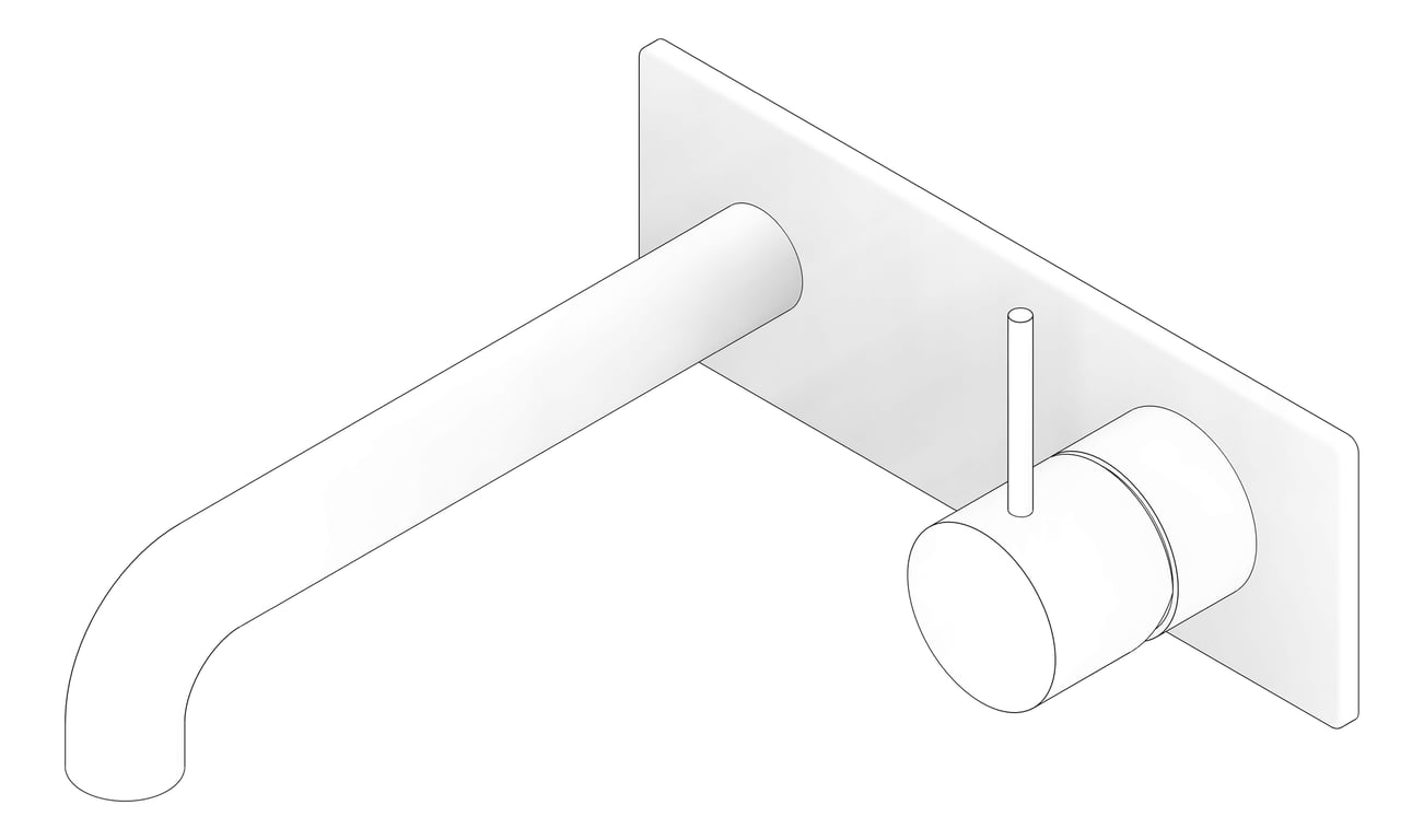 3D Documentation Image of MixerSet Wall Nero Mecca Basin Bath HandleUp