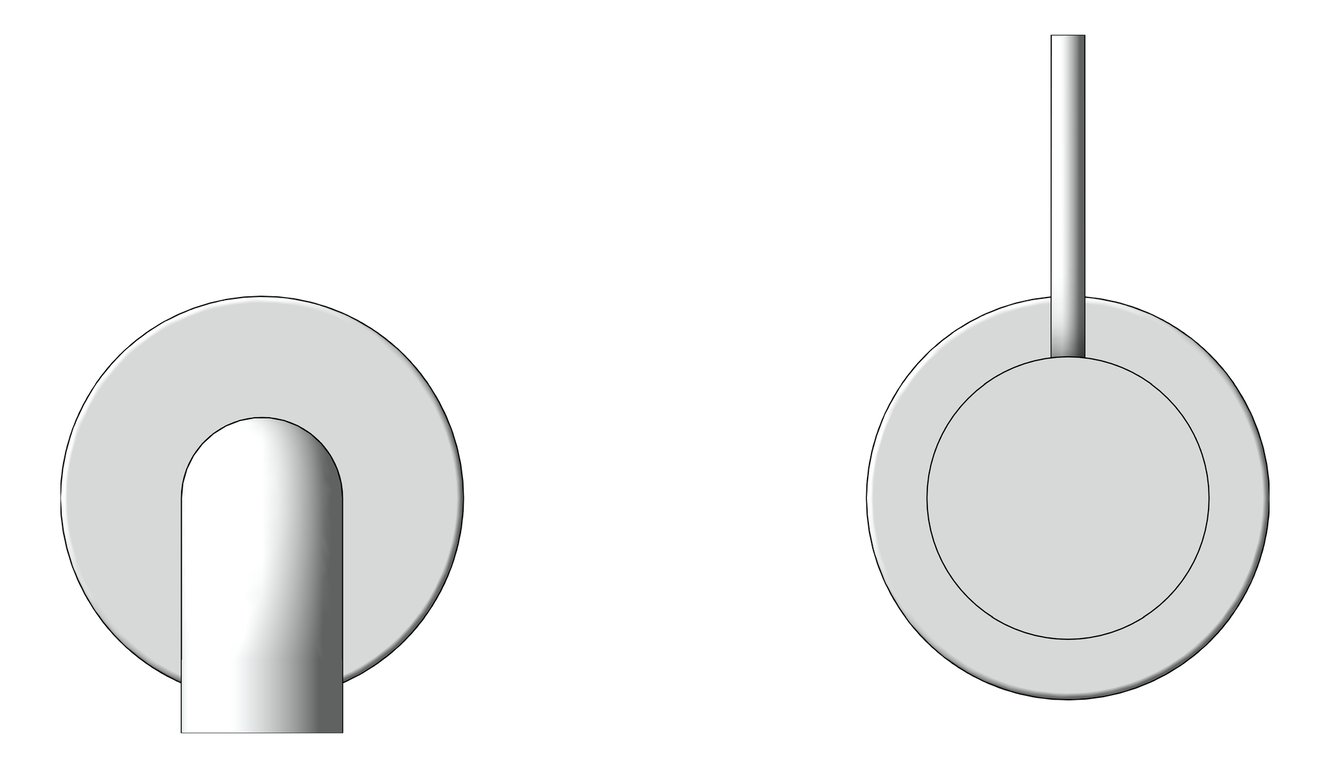 Front Image of MixerSet Wall Nero Mecca Basin Bath Split HandleUp