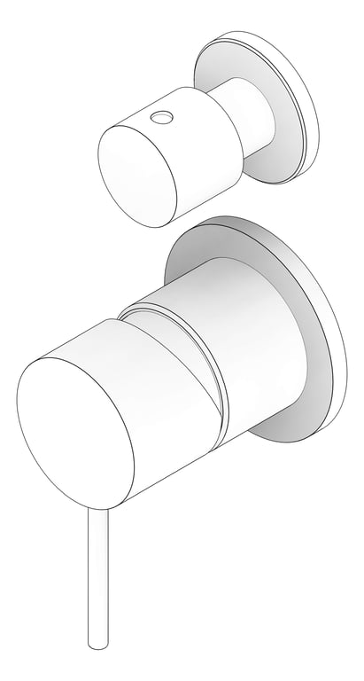3D Documentation Image of MixerTap Diverter Nero Mecca Split