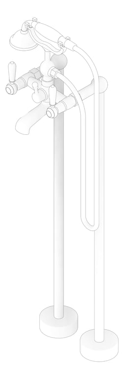 3D Documentation Image of Mixer Freestanding Nero York Bath ShowerHand