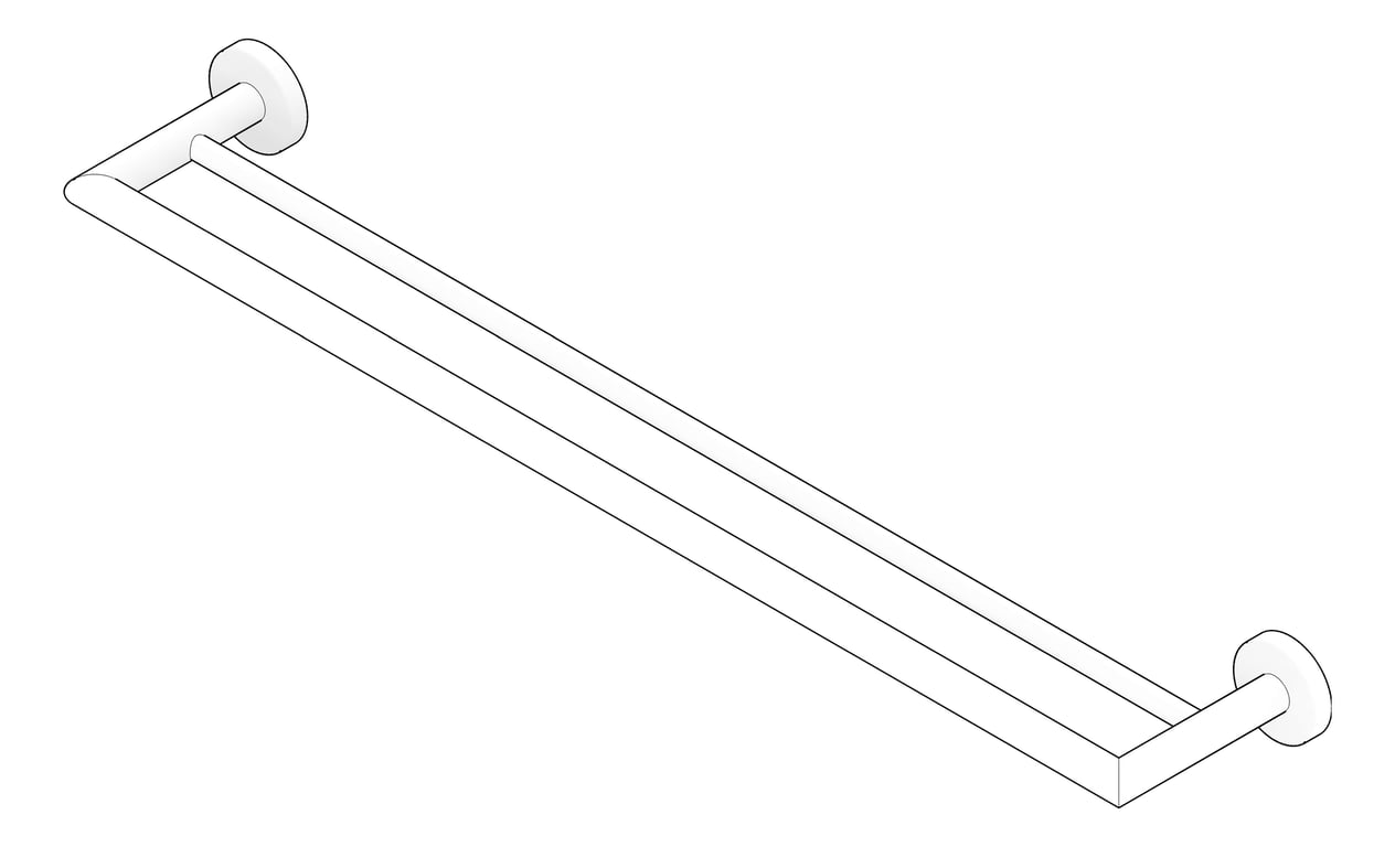 3D Documentation Image of TowelRail SurfaceMount Nero Dolce Double